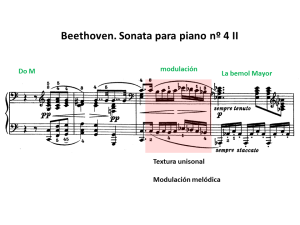 Beethoven. Sonata nº 3 II modulación por unísono